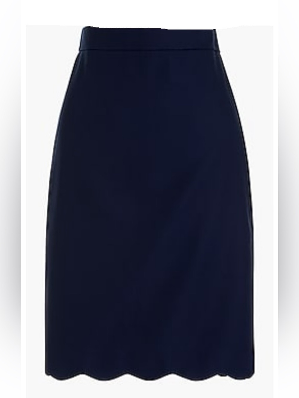 J. Crew Dark Navy Scalloped Hem Pencil Skirt